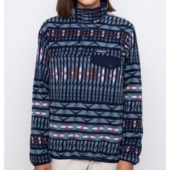 Patagonia Lightweight Synchilla Snap-T Pullover Fleece Jacket Kuta Klash Large - Picture 2 of 8